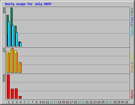 Daily usage for July 2025